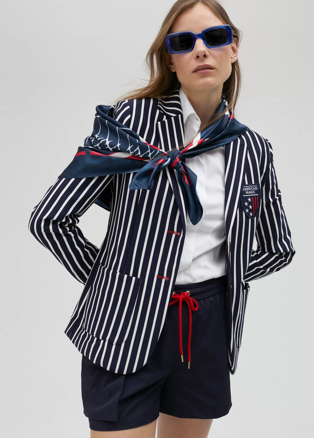 Lola Casademunt Blazer rayas bicolor de edición limitada - Lola Casademunt AZUL-BLANCO Shop