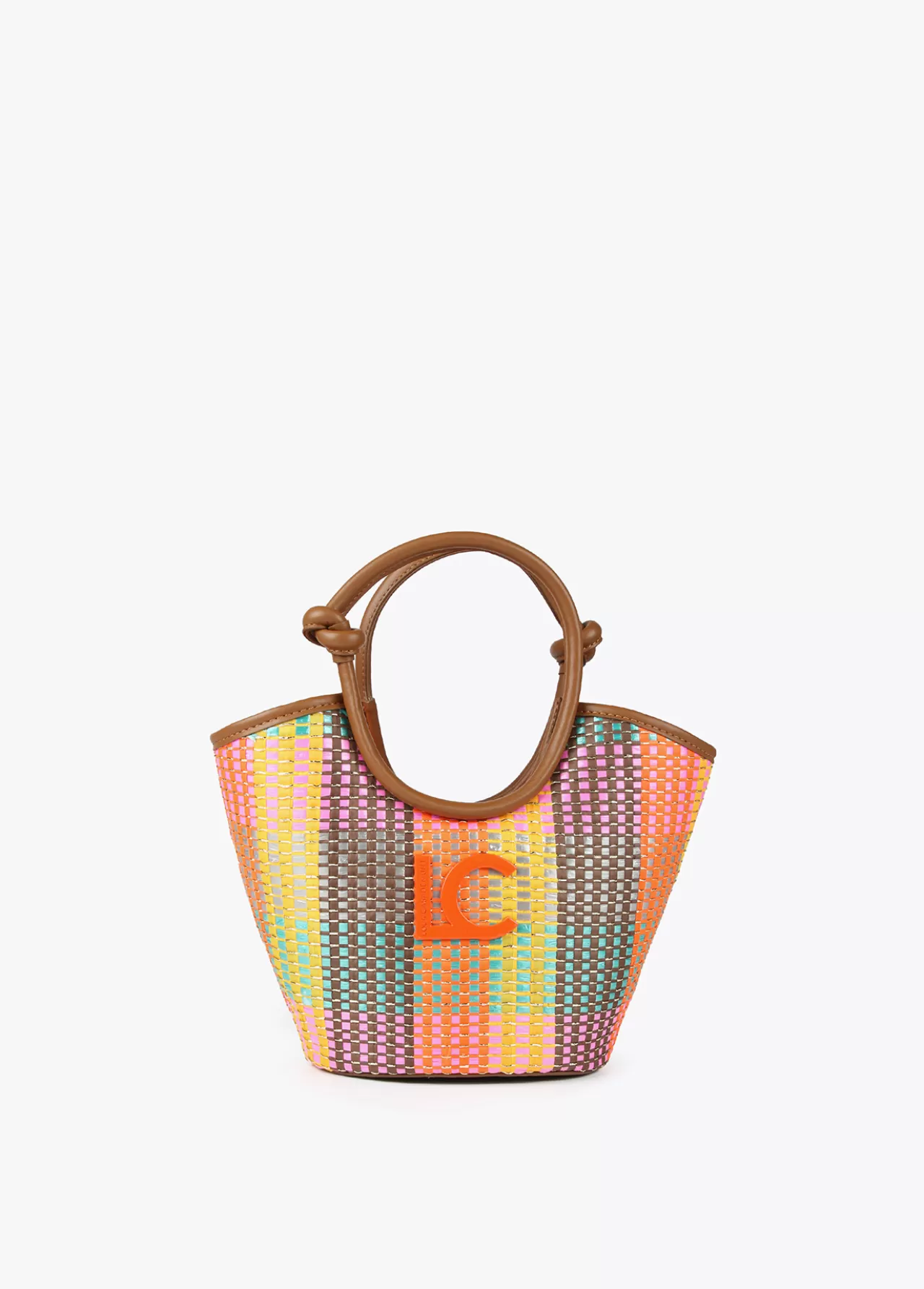 Lola Casademunt Bolso bandolera tipo cesta multicolor MARRON-NARANJA Hot