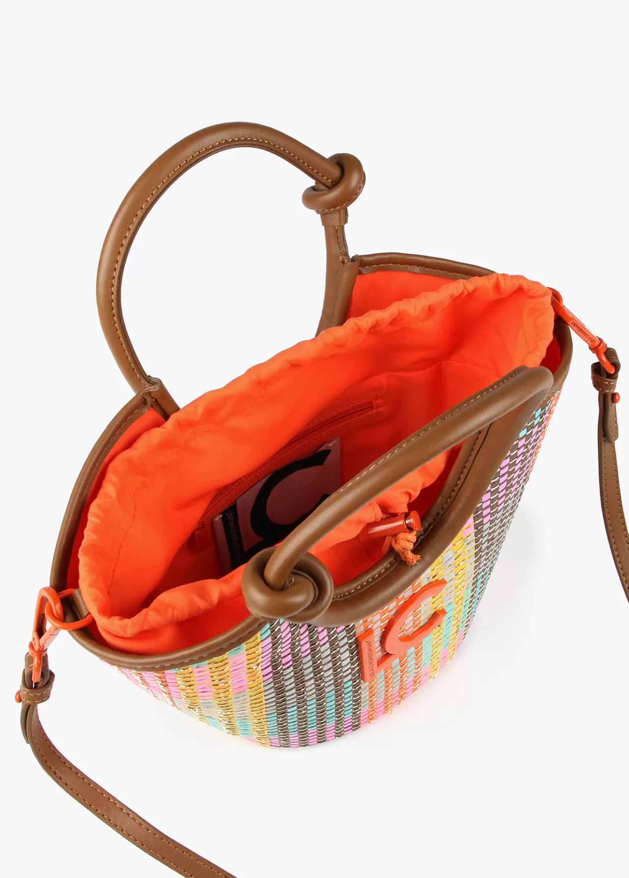 Lola Casademunt Bolso bandolera tipo cesta multicolor MARRON-NARANJA Hot