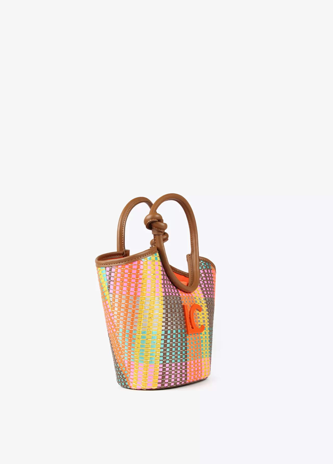 Lola Casademunt Bolso bandolera tipo cesta multicolor MARRON-NARANJA Hot
