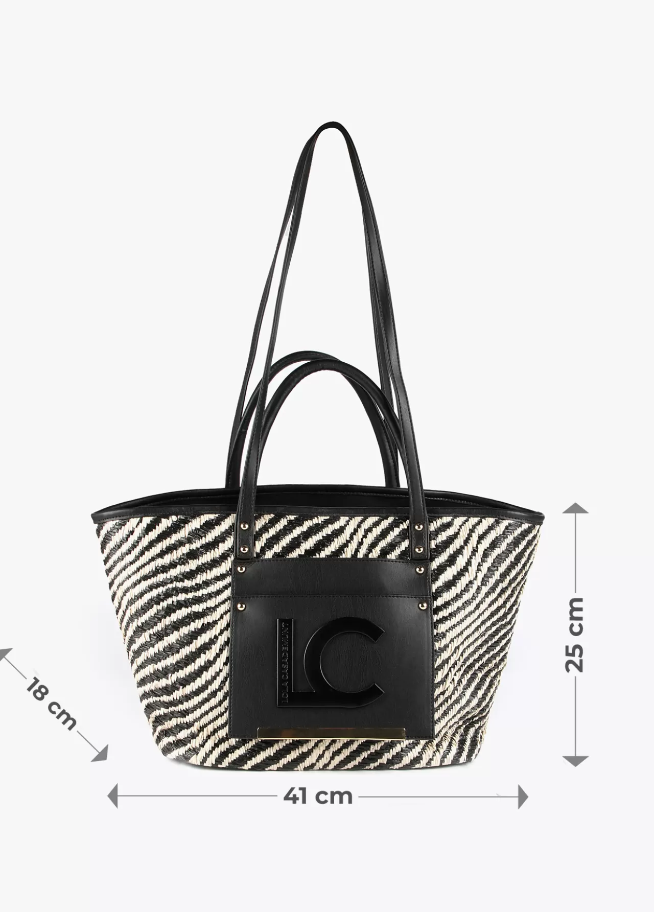 Lola Casademunt Bolso shopper tipo cesta NEGRO-BLANCO Hot