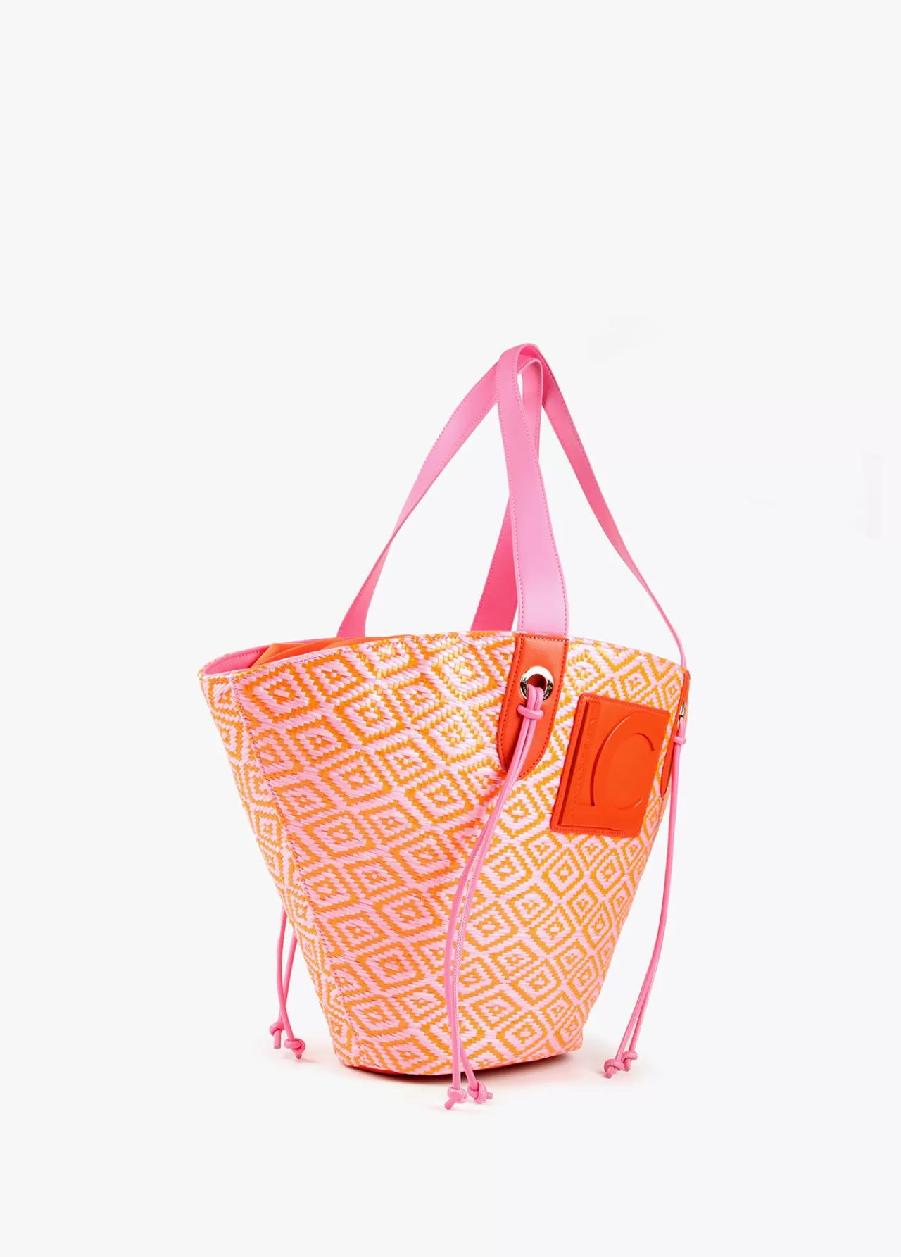 Lola Casademunt Bolso tipo cesta en efecto rafia bicolor NEGRO-CRUDO Cheap