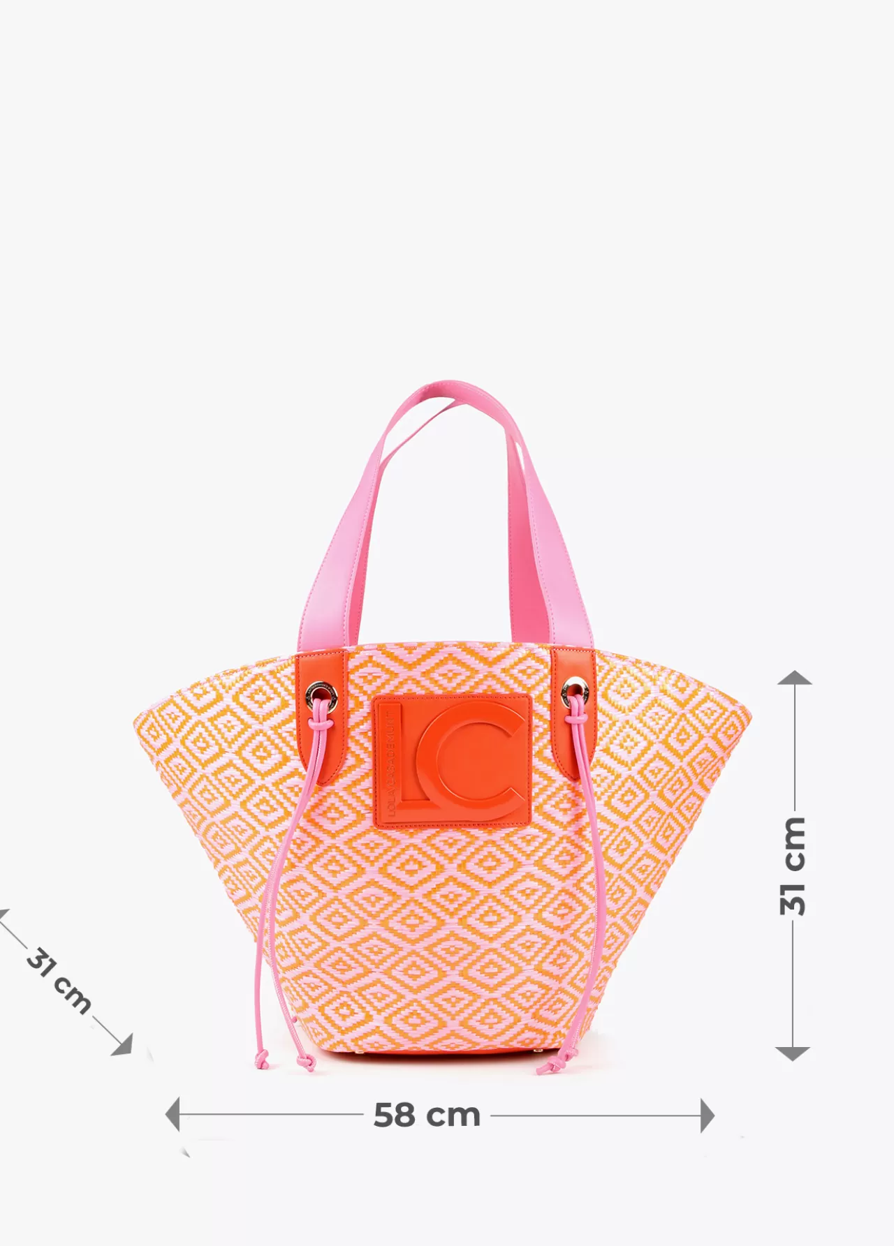 Lola Casademunt Bolso tipo cesta en efecto rafia bicolor NEGRO-CRUDO Cheap