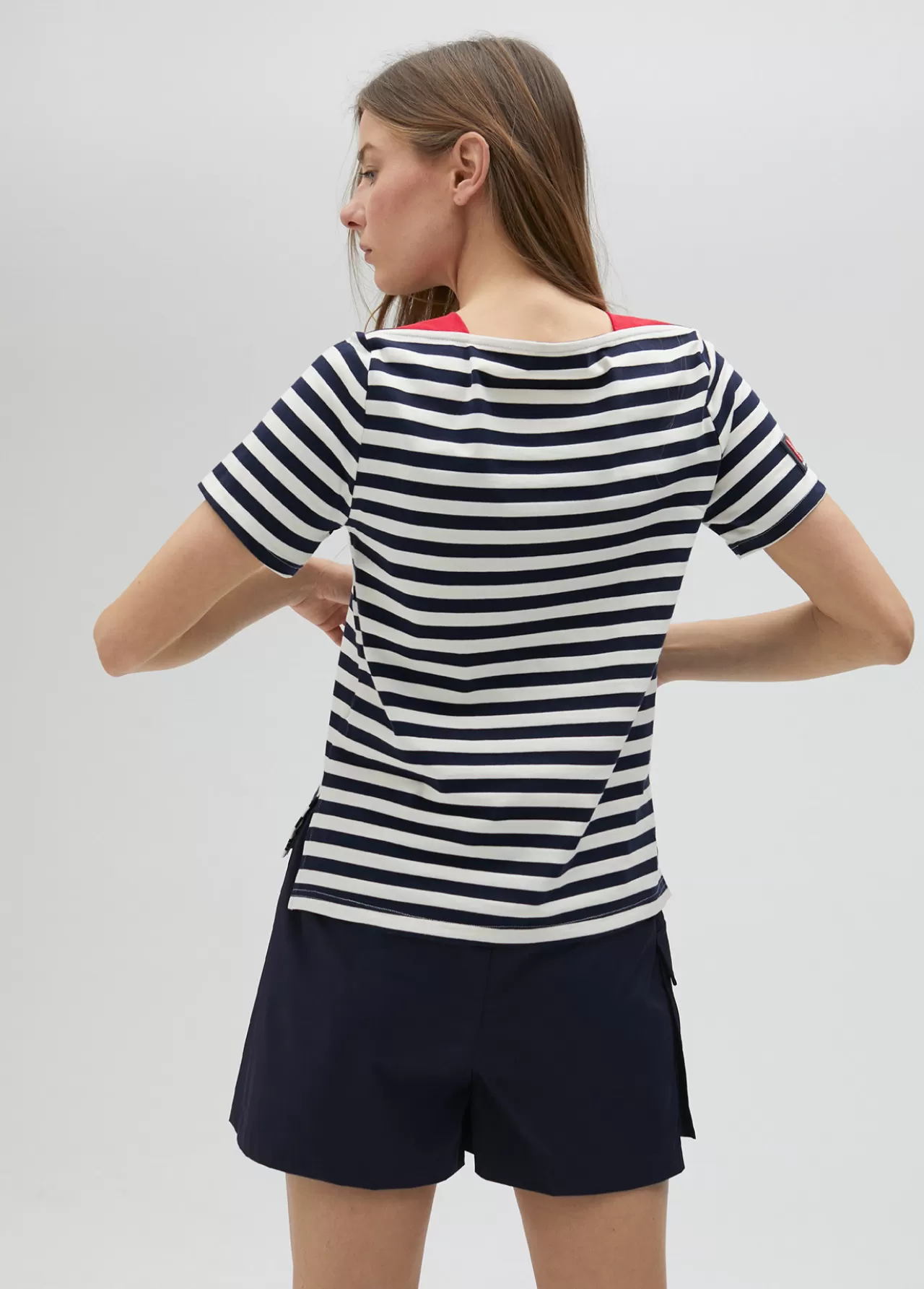 Lola Casademunt Camiseta rayas manga corta en algodón 100% - Lola Casademunt AZUL-BLANCO Clearance