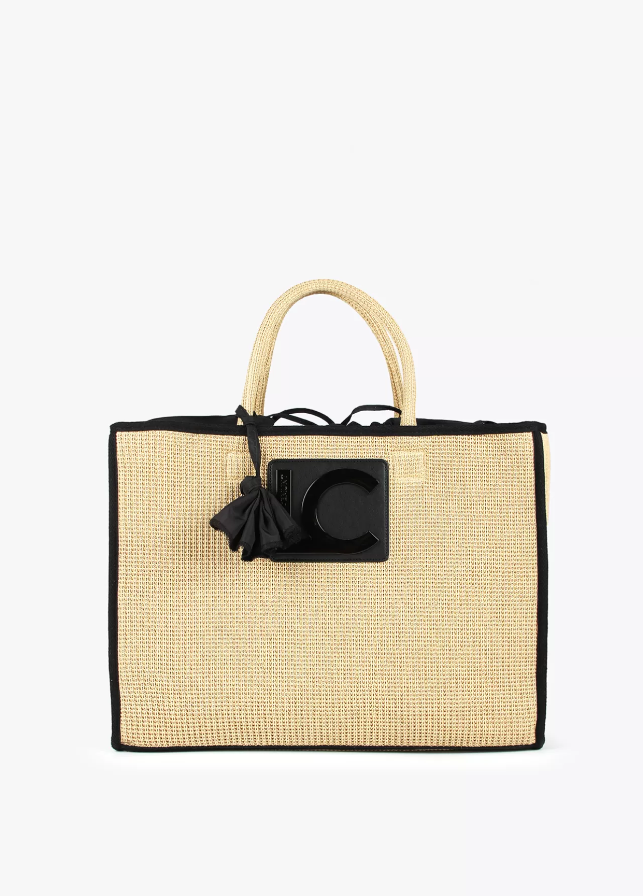 Lola Casademunt Capazo con ribetes a contraste MARRON-NEGRO Fashion
