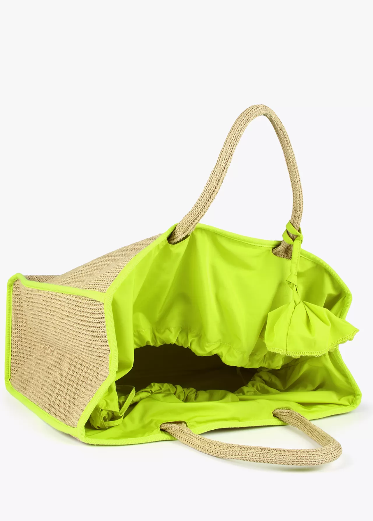 Lola Casademunt Capazo con ribetes color fluor MARRON-NEGRO Discount