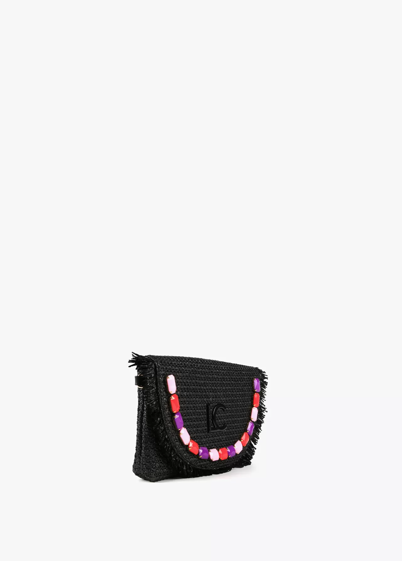 Lola Casademunt Cartera de mano con piedras de color NEGRO-ROSA Cheap