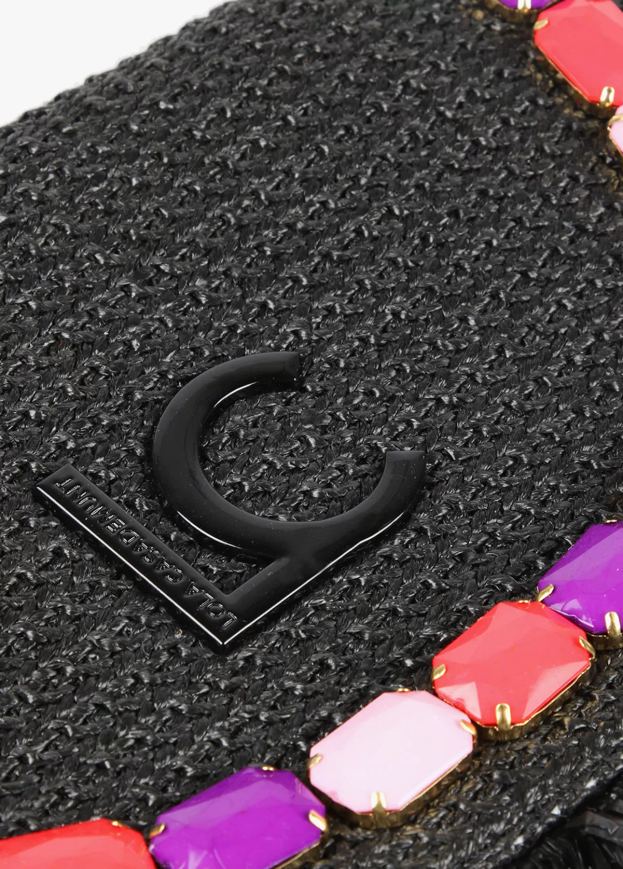 Lola Casademunt Cartera de mano con piedras de color NEGRO-ROSA Cheap
