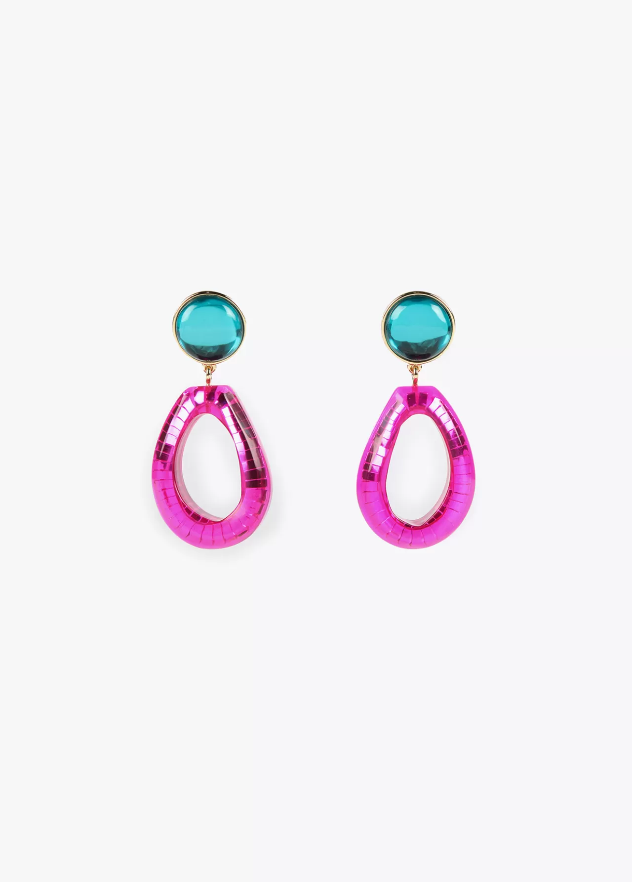 Lola Casademunt Pendientes dos piezas de colores FUCSIA Store