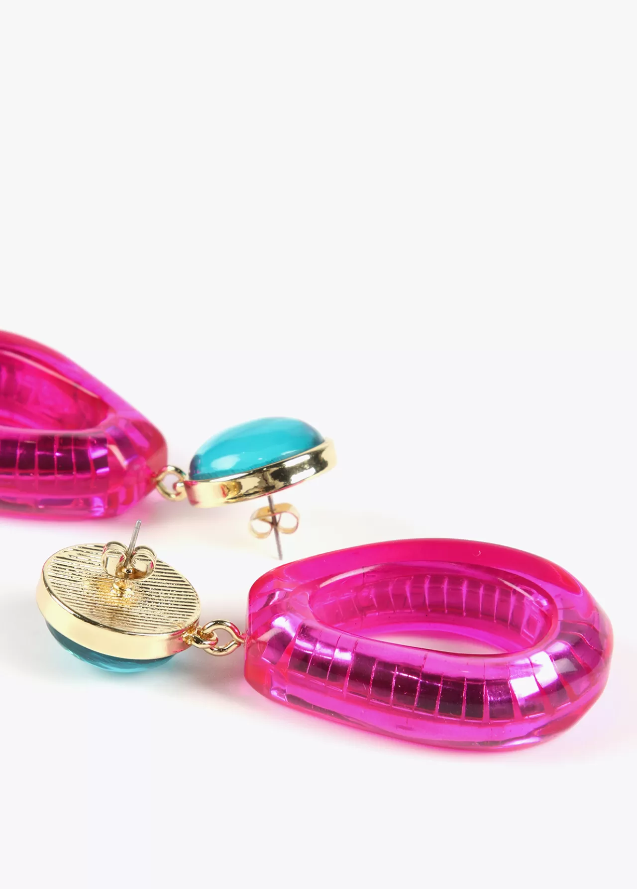 Lola Casademunt Pendientes dos piezas de colores FUCSIA Store