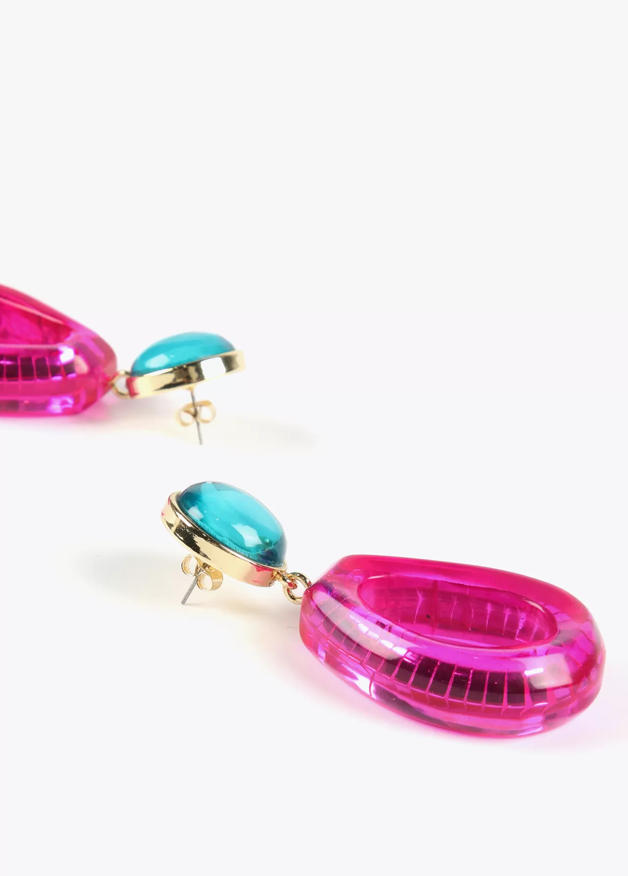 Lola Casademunt Pendientes dos piezas de colores FUCSIA Store