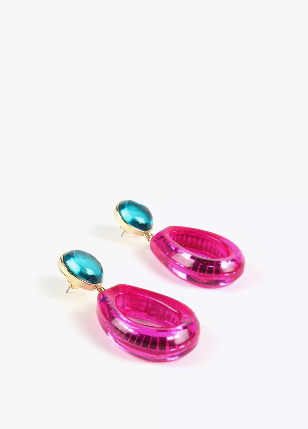 Lola Casademunt Pendientes dos piezas de colores FUCSIA Store