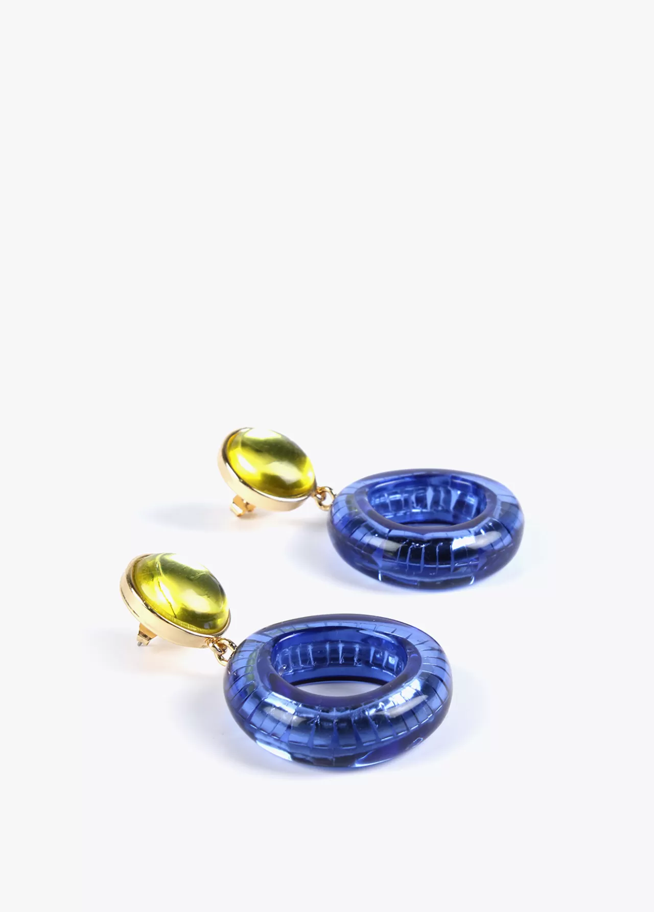 Lola Casademunt Pendientes dos piezas de colores AZULELECTRICO Store