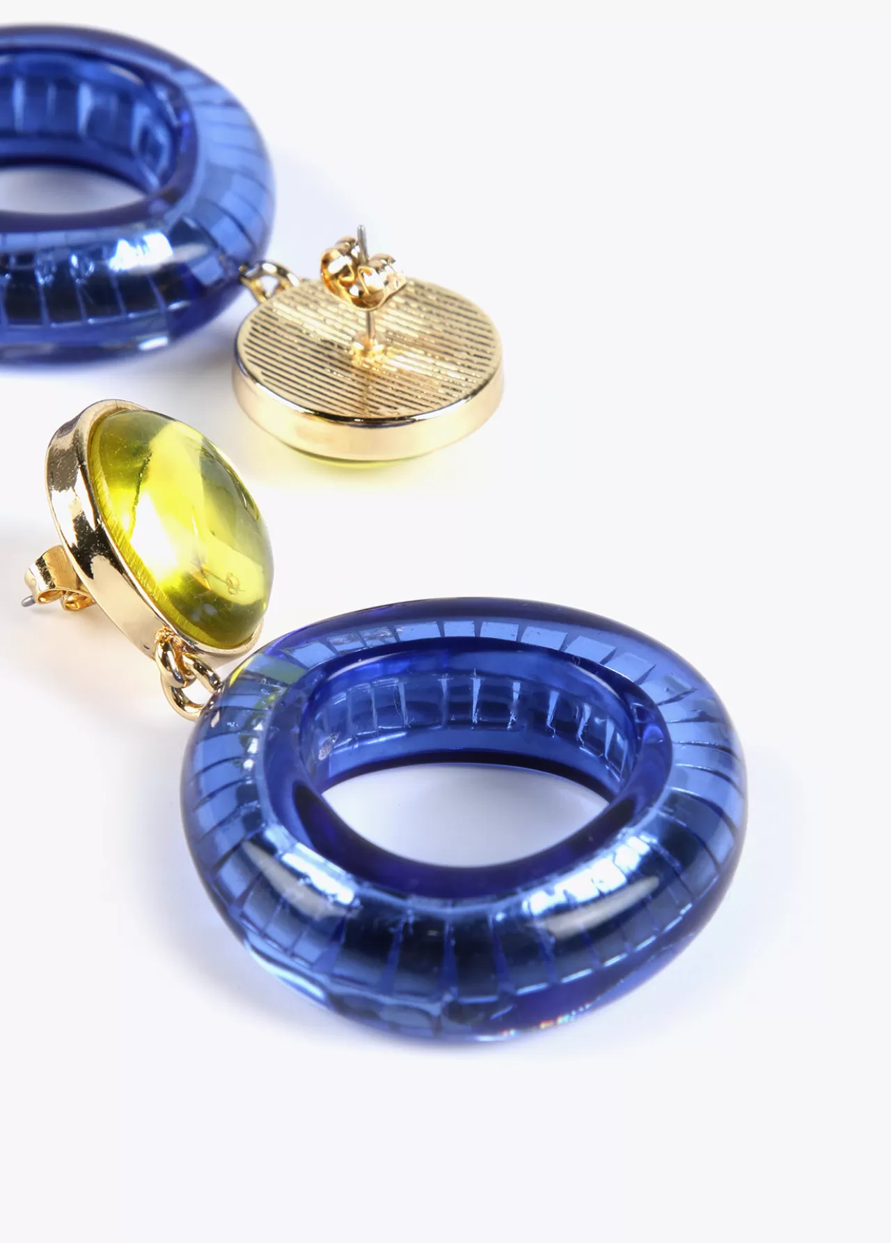 Lola Casademunt Pendientes dos piezas de colores AZULELECTRICO Store