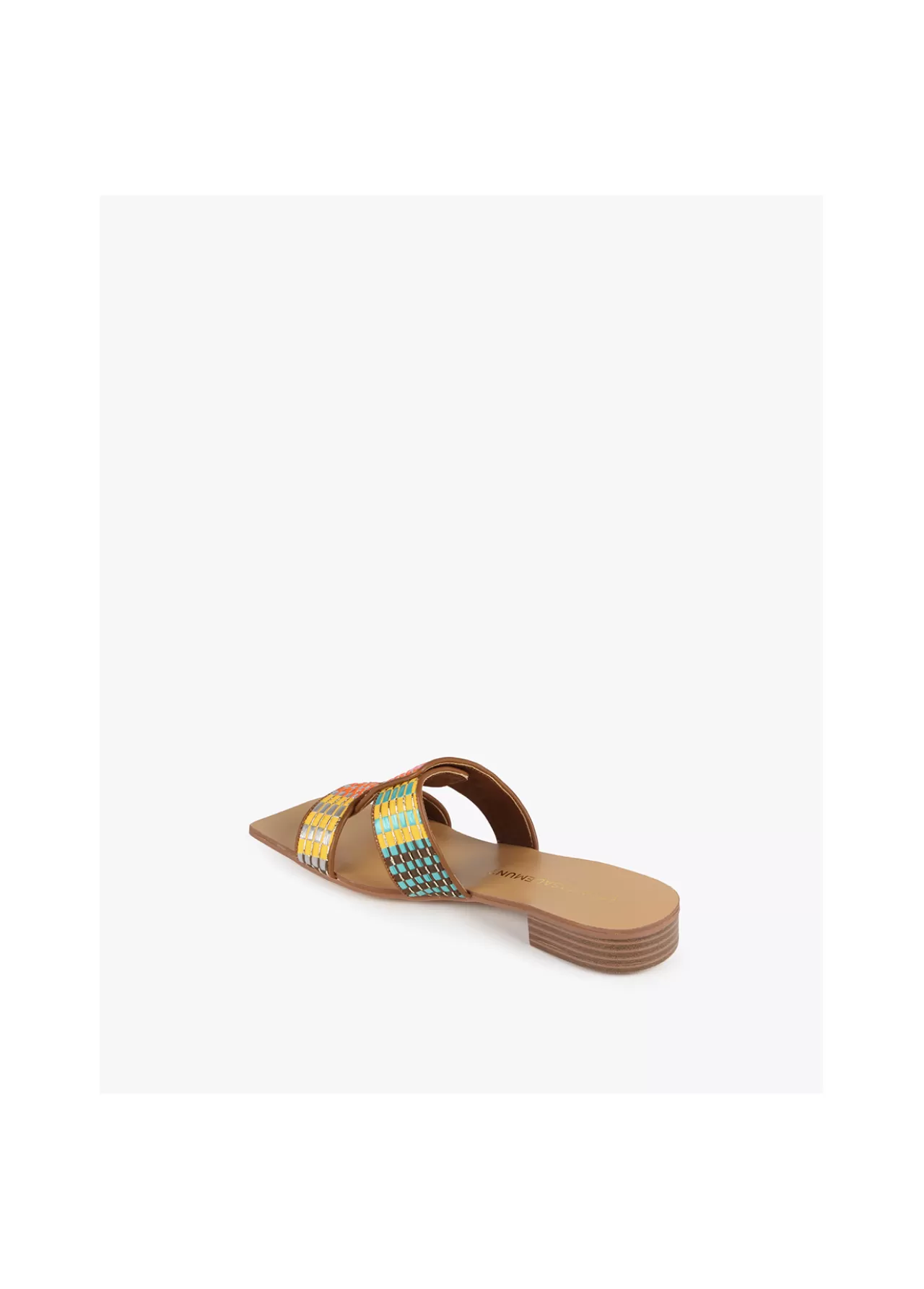 Lola Casademunt Sandalia plana efecto rafia multicolor MARRON-NARANJA Cheap