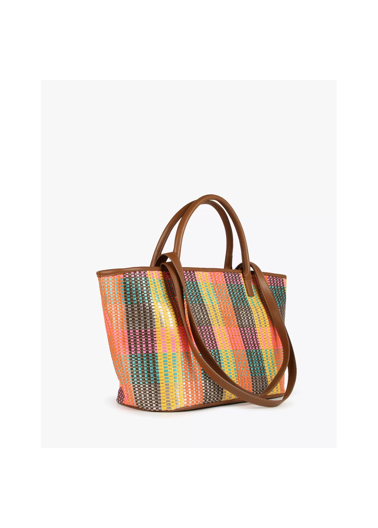 Lola Casademunt Shopper doble asa multicolor MARRON-NARANJA Outlet