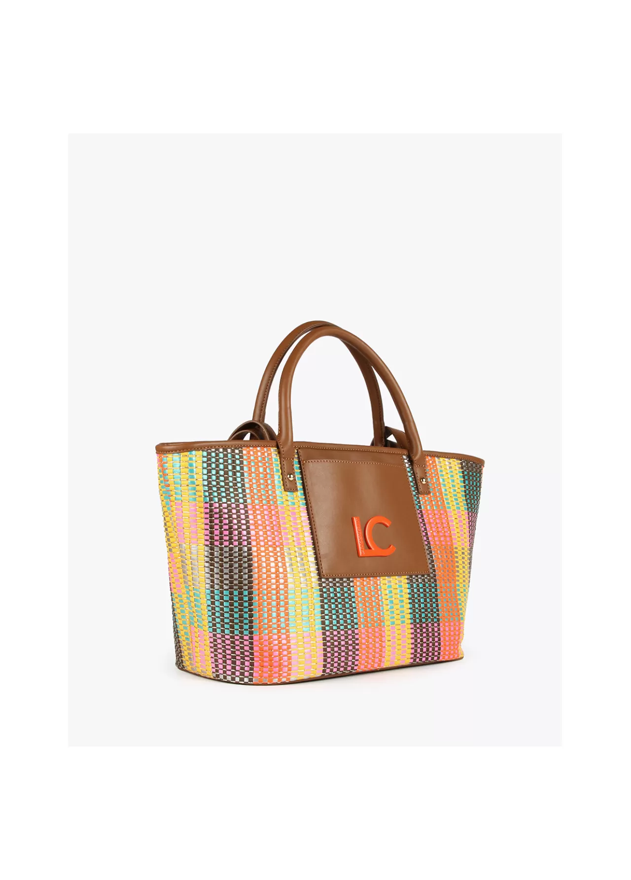 Lola Casademunt Shopper doble asa multicolor MARRON-NARANJA Outlet