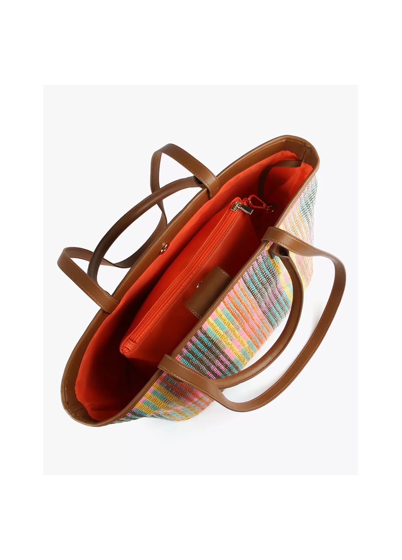 Lola Casademunt Shopper doble asa multicolor MARRON-NARANJA Outlet