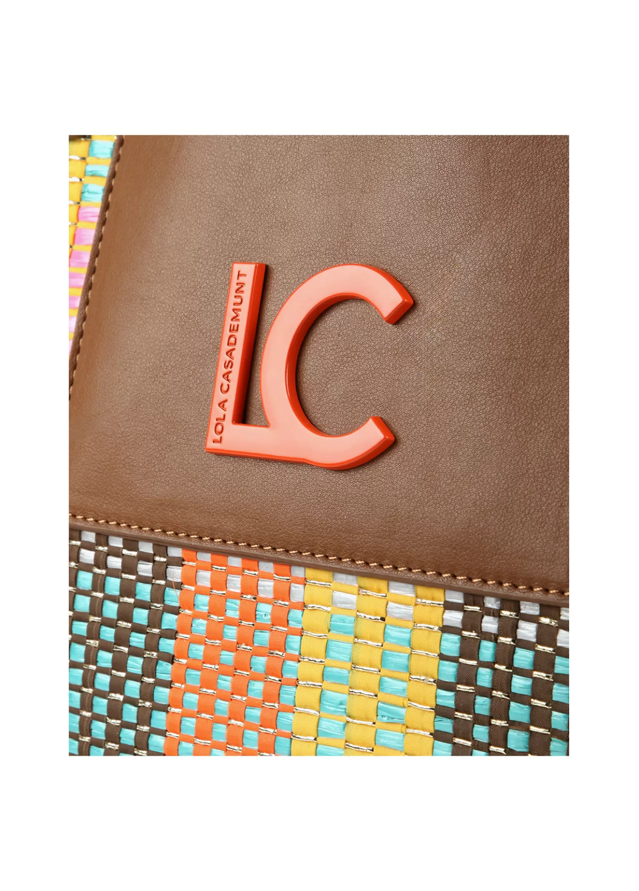Lola Casademunt Shopper doble asa multicolor MARRON-NARANJA Outlet