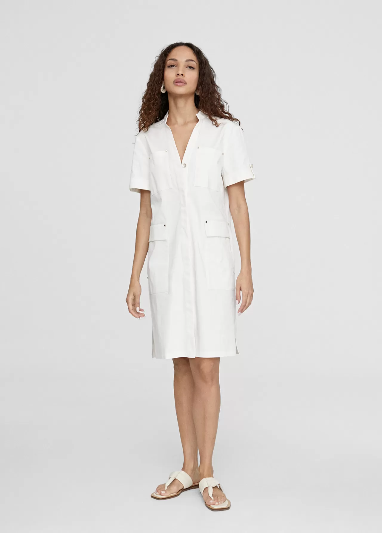 Lola Casademunt Vestido corto tipo cargo OFFWHITE Outlet