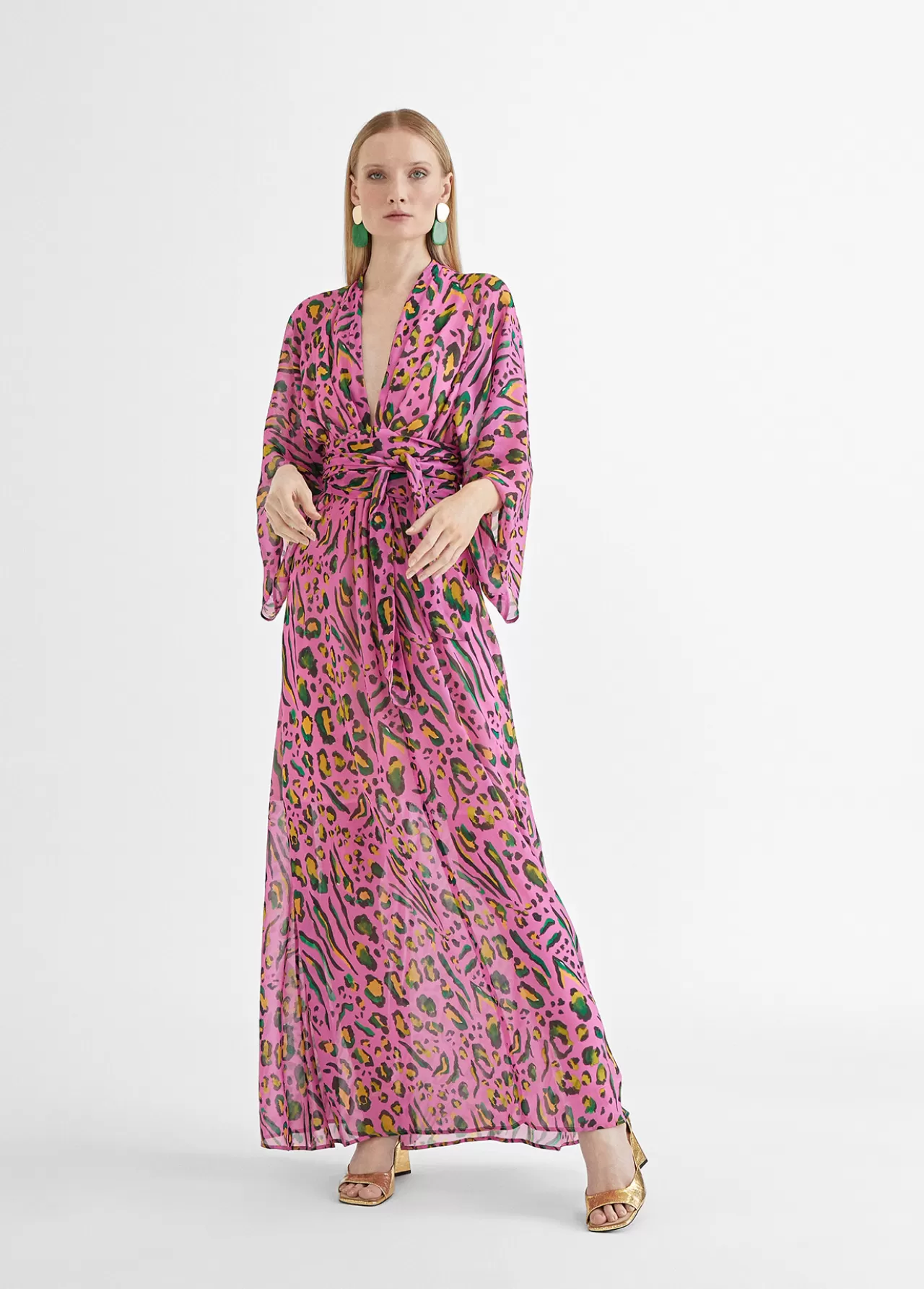 Lola Casademunt Vestido largo animal print color LILA-NEGRO New