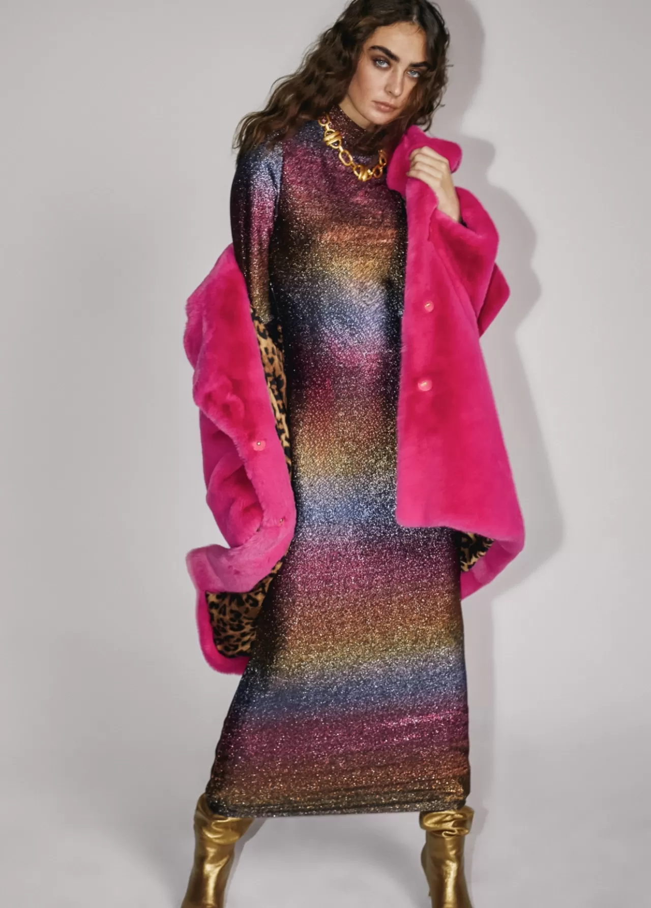 Lola Casademunt Vestido largo lúrex METAL-MULTICOLOR Clearance
