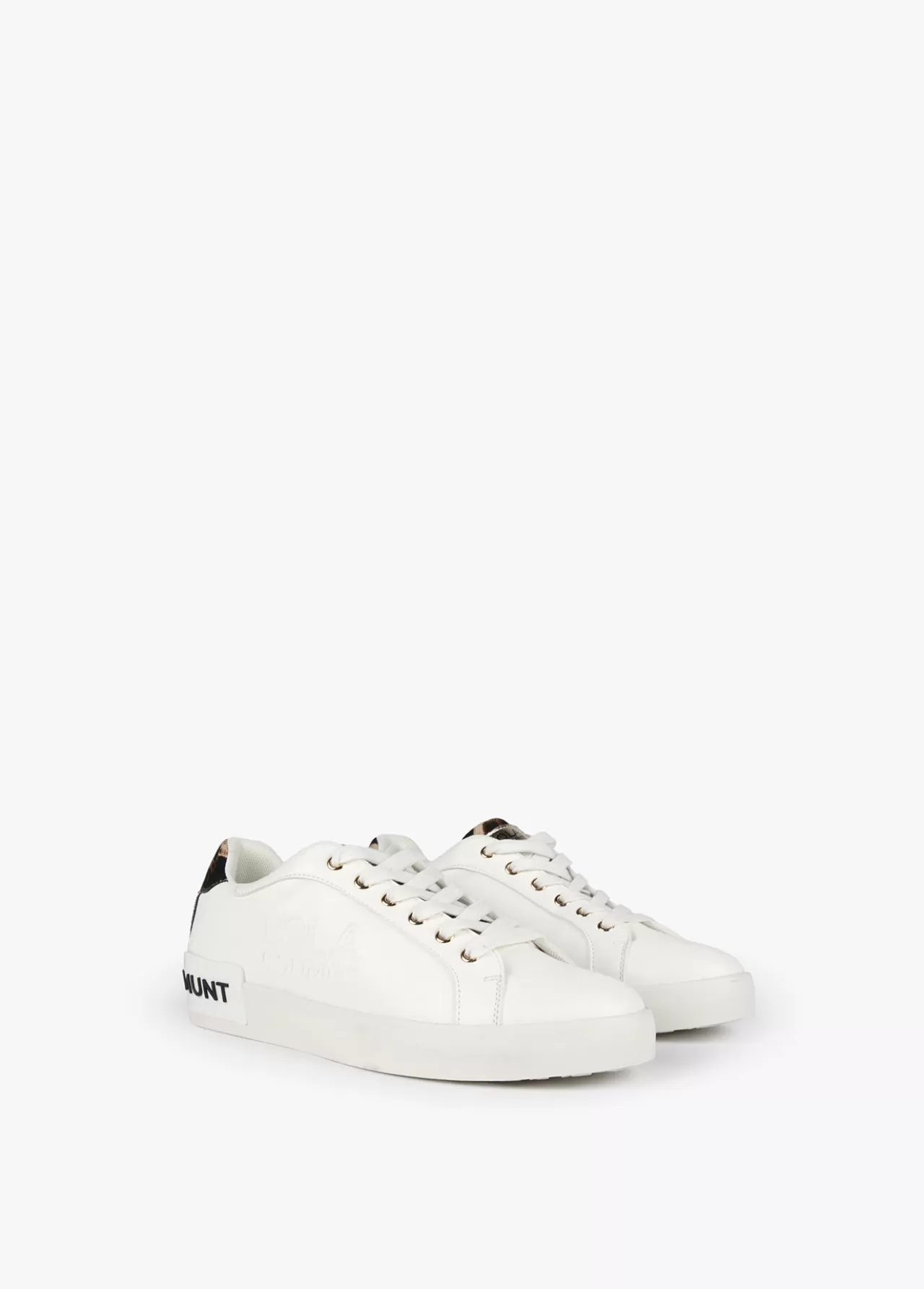 Lola Casademunt Zapatillas tipo sneakers detalles animal print BLANCO-MARRON Cheap